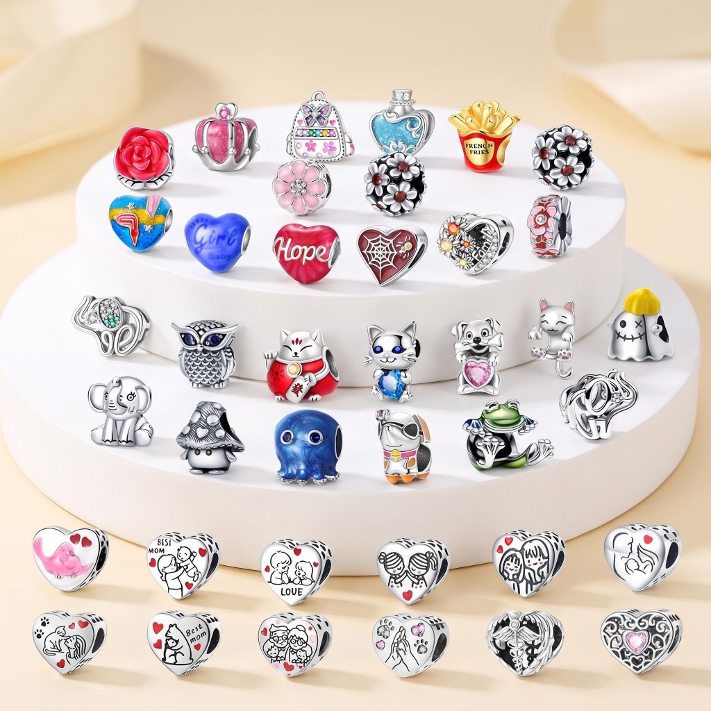 S925 prata esterlina charme contas adequadas para Original 3mm pulseira DIY jóias fazendo presentes de feriado presentes