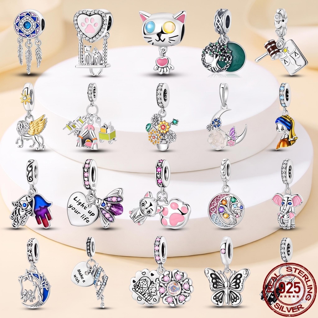 100% 925 prata berloque charme charme adequado para Original 3mm pulseira DIY jóias presente do feriado