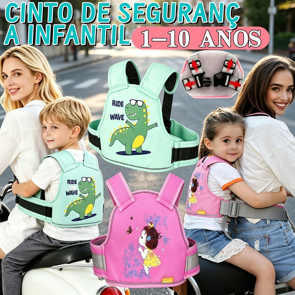 ​​Colete Cinto de Segurança Proteção Infantil Ajustável para Motocicleta Anti-Queda ,Bicicleta Arnês Reflexivo Criança​​