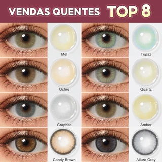 Lentes De Contato Coloridas Hidrocor Aparência Natural Uso Para Maquiagem 1 Par