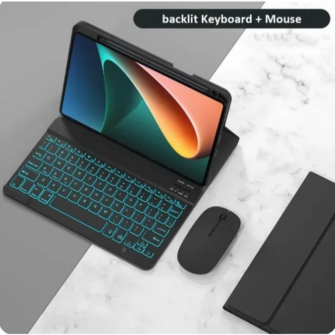 Capa De Teclado Retroiluminado Bluetooth Com Mouse Para Samsung Galaxy Tab A11 +