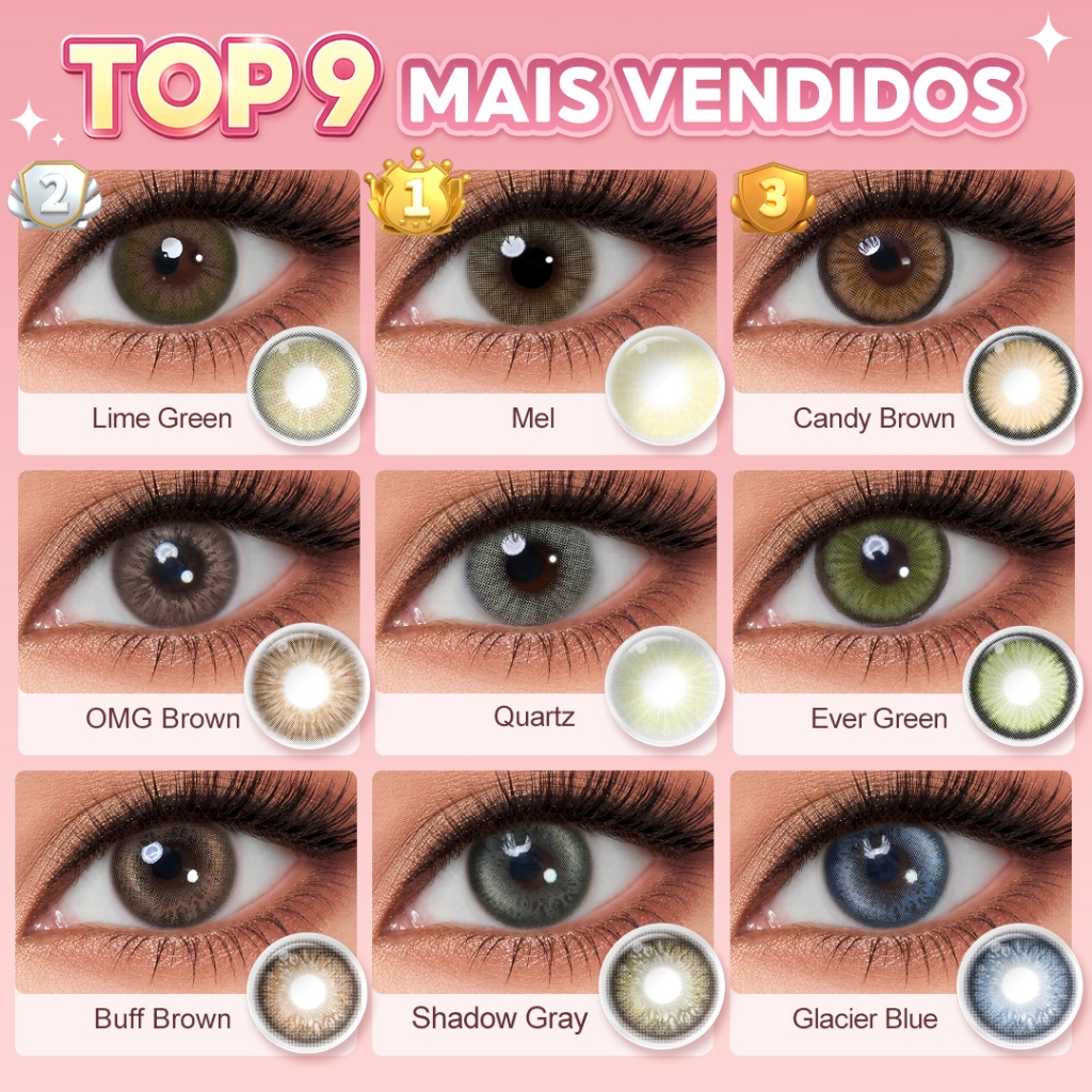 [🔥Mel] Magister Lentes De Contato Colorida Hidrocor Aparência Natural Uso Para Maquiagem 1 Par Avela/Azul/Verde