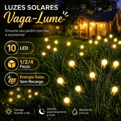 Kit 1/2/4 Pçs Luz Solar Vagalume 10 LED Espeto Prova D'água Jardim Balança Com Vento Natal