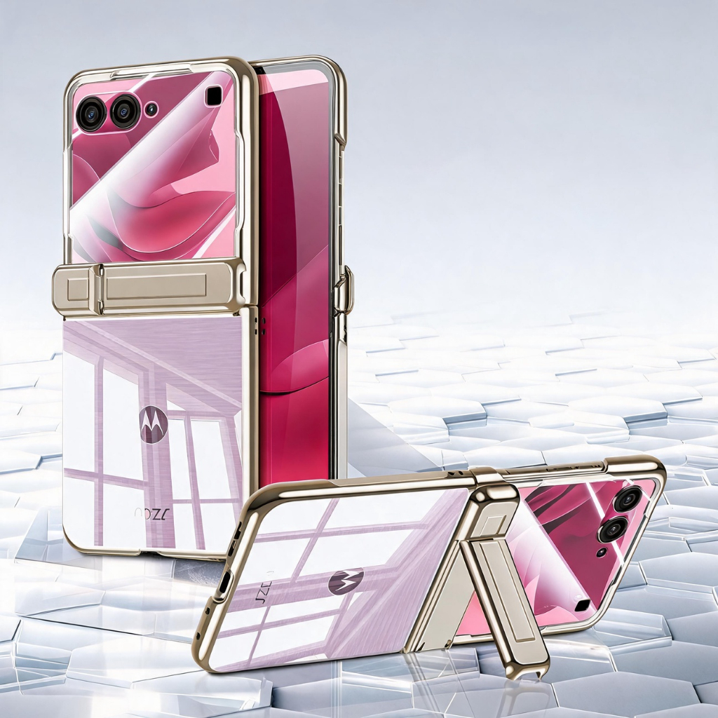 Capa para Motorola Razr 70/60 Ultra/60/50 Ultra - Transparente Galvanizada, Ímã 