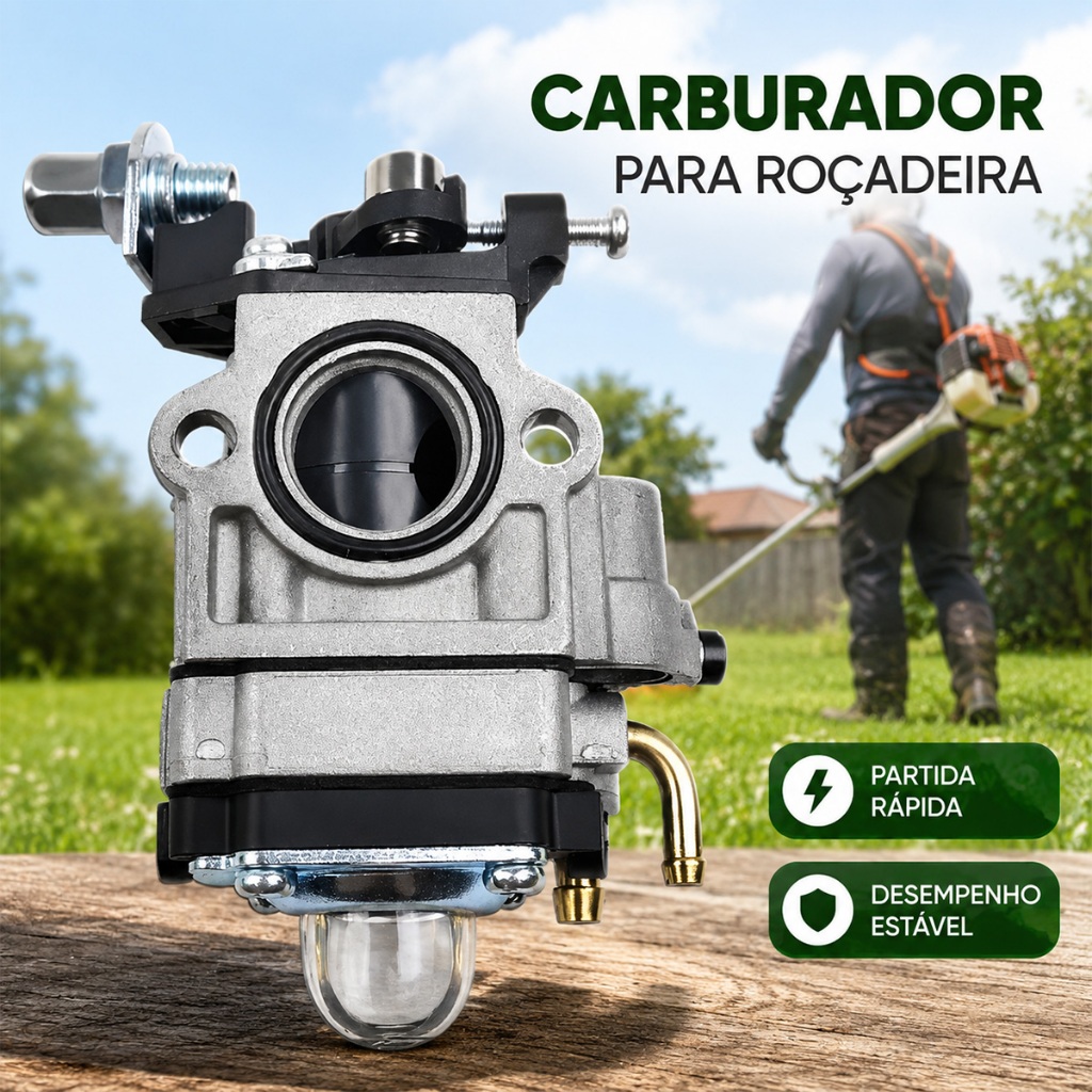 Carburador Para Roçadeiras 33cc a 65cc Universal 2 Tempos Compatível