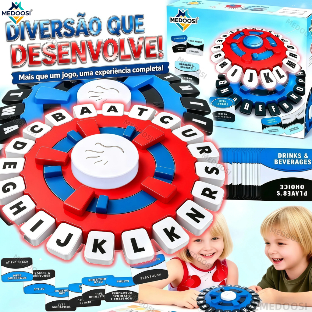 [Versão em Português] Jogo Tabuleiro de Palavras MEDOOSI Usaopoly | Rápido e Interativo Brinquedos para Pais e Filhos