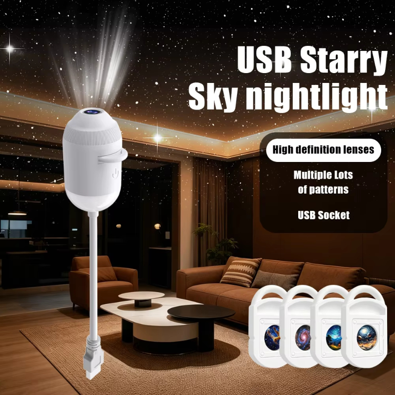 12 Em 1 Mini Galáxia Estrela Projetor Luz Noturna USB Céu Estrelado Lâmpada Ambiente Para Quarto Sala De Estar Decoração