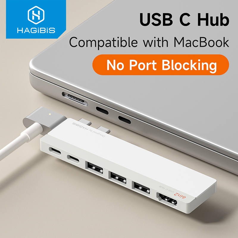 Hagibis USB C Hub Para MacBook 6 Em 2/5 Dual-Dock 4K @ 60Hz HDMI USB3.0 Adaptador Multiporta De Dados Pro Air Neo