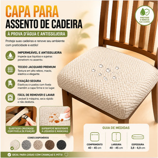 Kit 2 PCS Capas De Assento Impermeável De Cadeira Para Almofada De Cadeira De Jantar