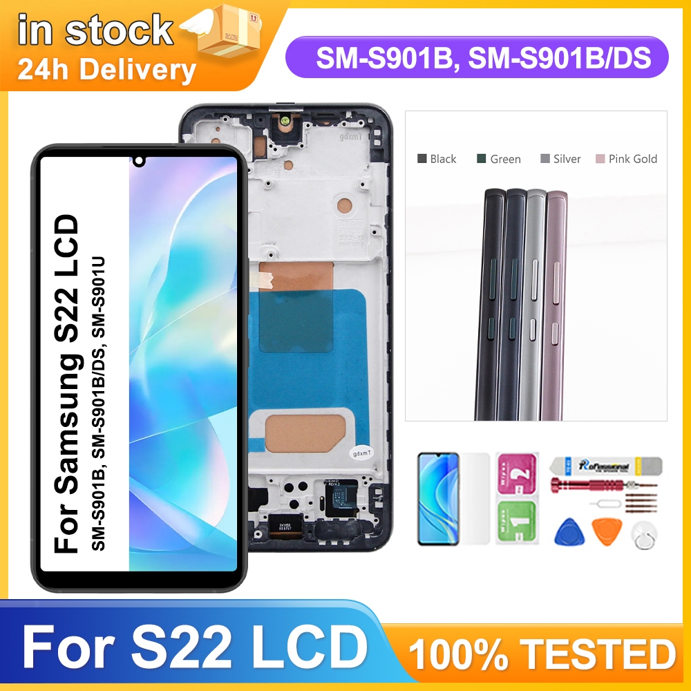 Para Samsung Galaxy S22 5G Display LCD SM-S901B S901U Tela De Toque Digitador Pe