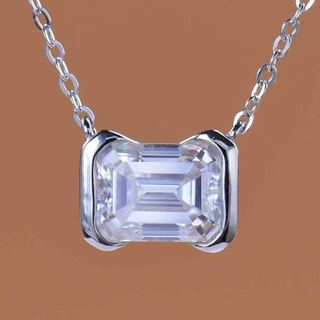 Moissan Pingente Clássico Rock Candy Quadrado Pingente 925 Chapeamento de Prata Platina Seiko Chapeamento Grosso Artesan