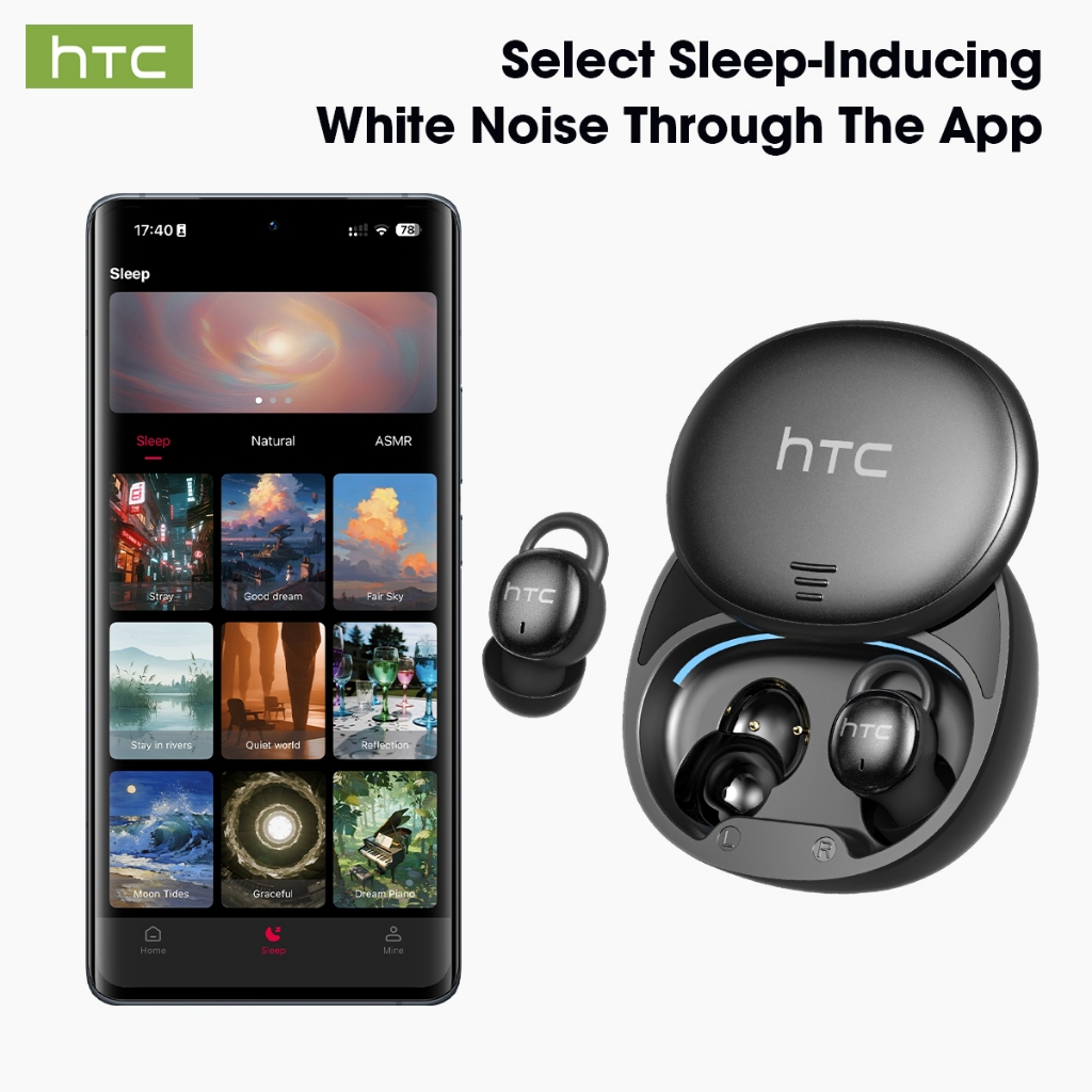 HTC NE97 Fone De Ouvido Bluetooth Para Dormir Slide Bluetooth 6.0 Hi-Fi ENC LED Sem Fio Confortável · foto 2