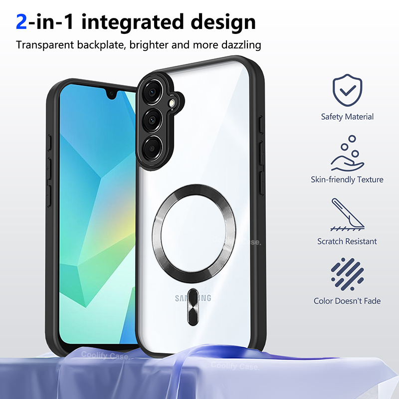 Capa Para Samsung Galaxy A17 A37 A57 A27 A07 A06 A56 A36 A16 A26 Encosto Rígido Transparente E Borda Suave