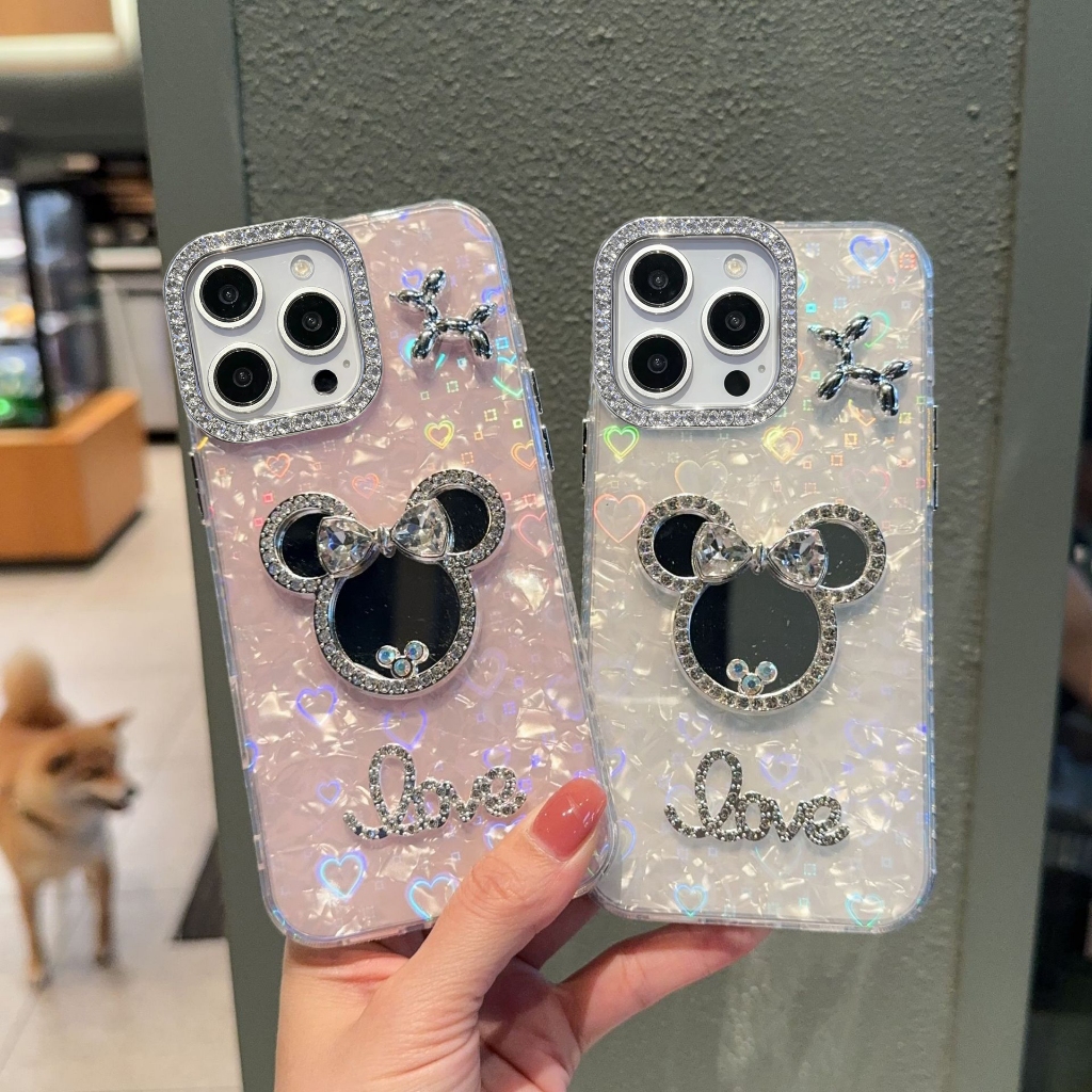 Para Samsung S25 S24 S23 S21 S20 FE S26 S22 Plus Ultra A50S A51 A71 A36 A53 A34 A35 A37 Caso De Telefone Mickey Espelho 