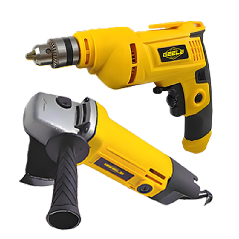 【110/220V】Kit Furadeira de Impacto 115mm e Esmerilhadeira Angular 900W e caixa plástica Com Acessórios