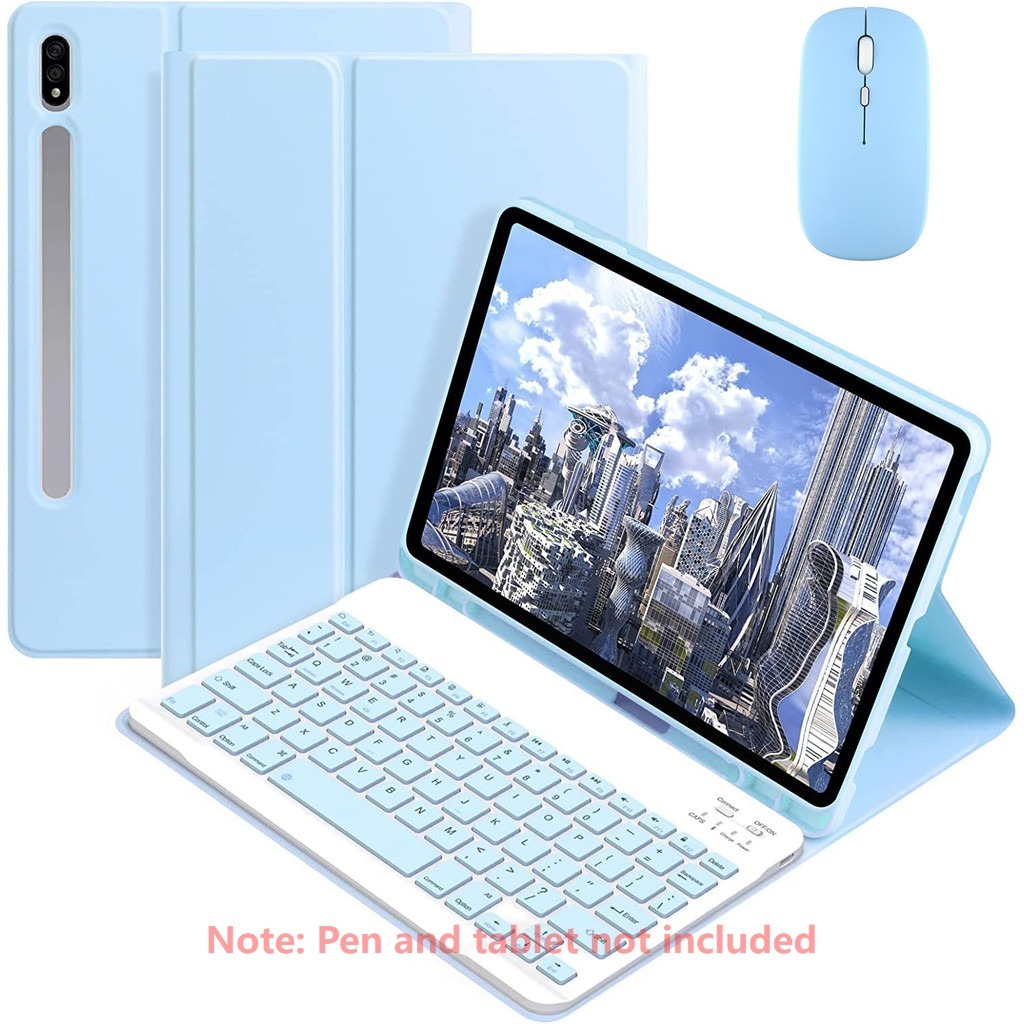 Capa De Teclado Bluetooth Para Samsung Galaxy Tab S6 Lite/S9/S8/S7/S9FE Couro Co