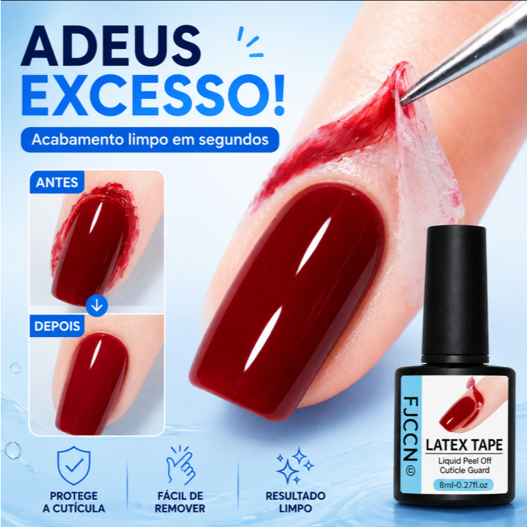 Gel Anti Borrão Para Unhas Fita Líquida Peel Off Evita Excesso De Esmalte Nail Art