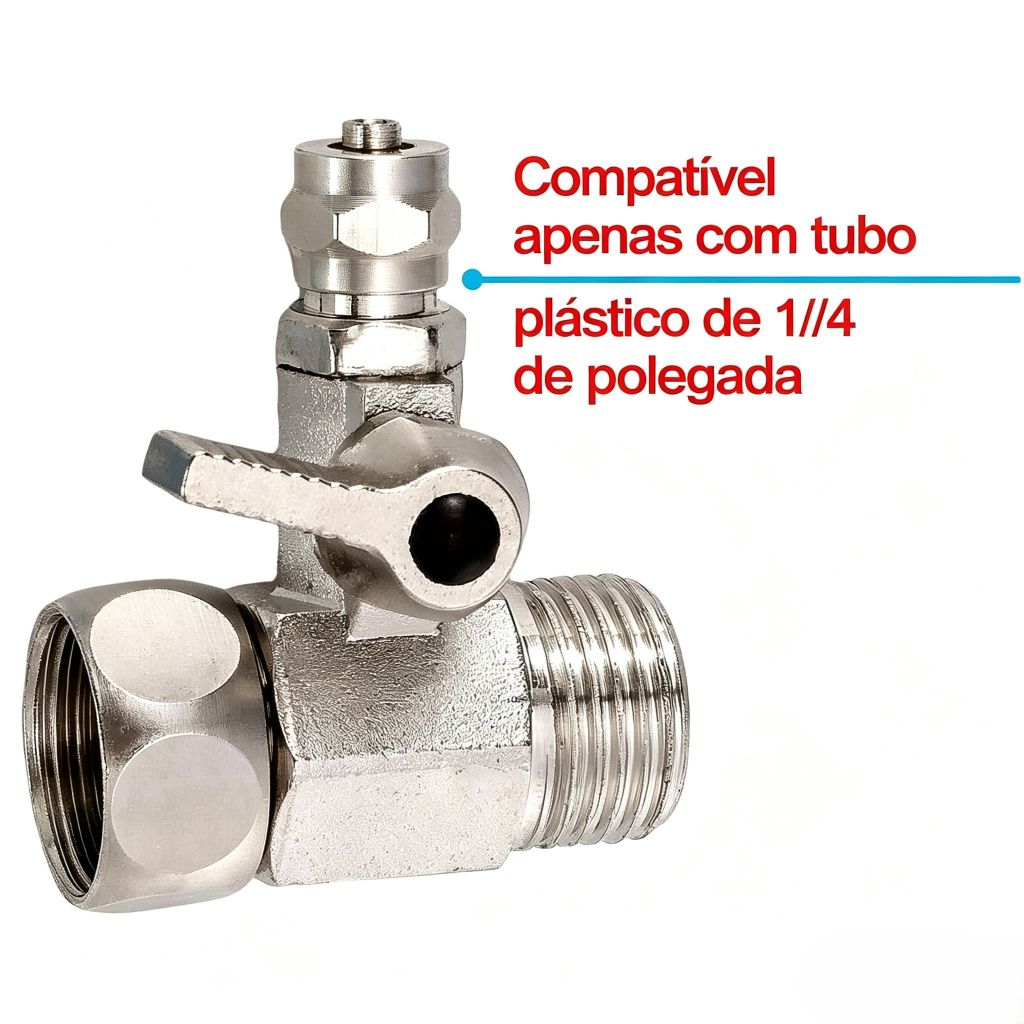 Adaptador de Água Purificação 1/2-1/4: Válvula de Esfera Segura Inclusa