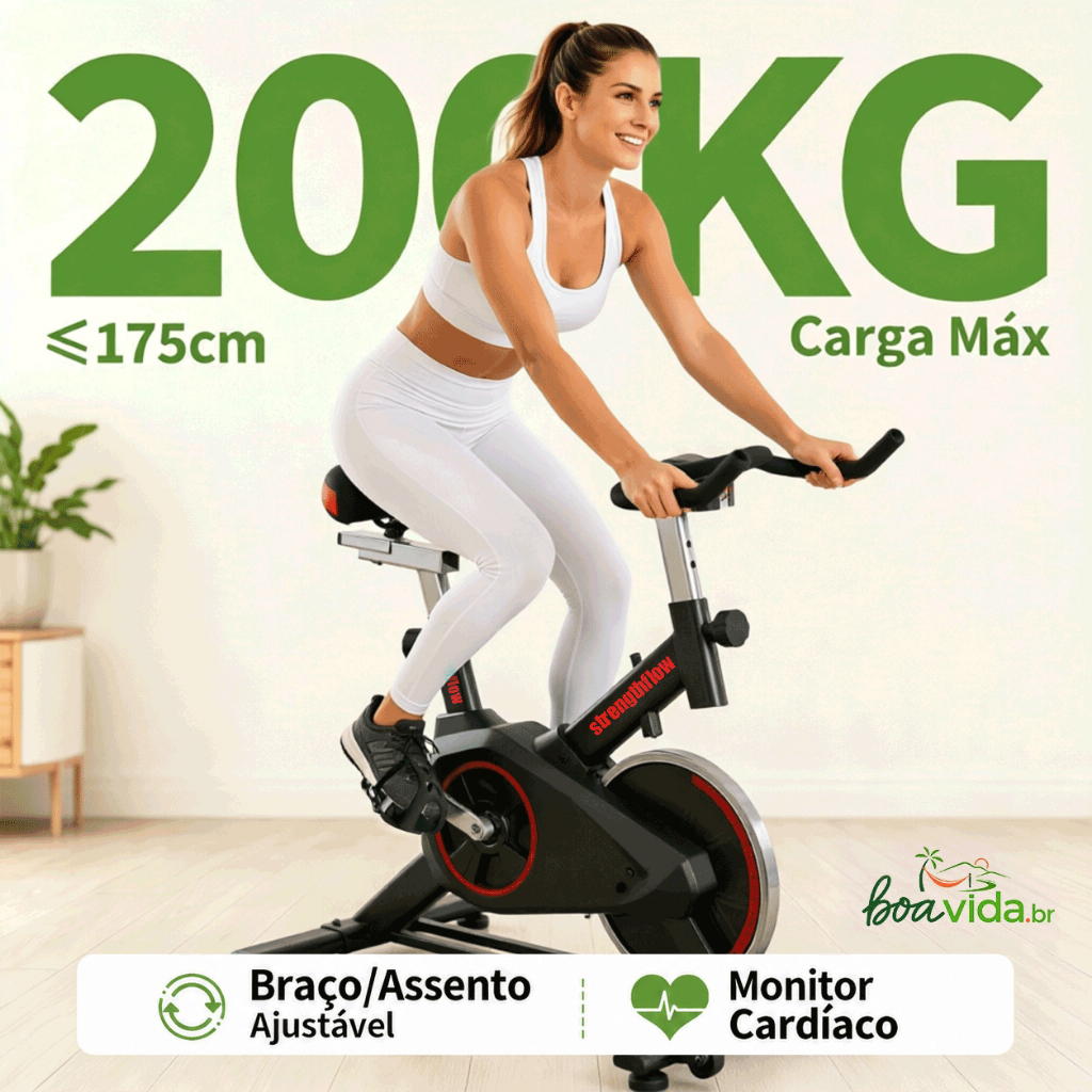 Bicicleta Bike Ergometrica Spinning Detecção De Frequência Cardíaca Academia Fitness Profissional 120kg