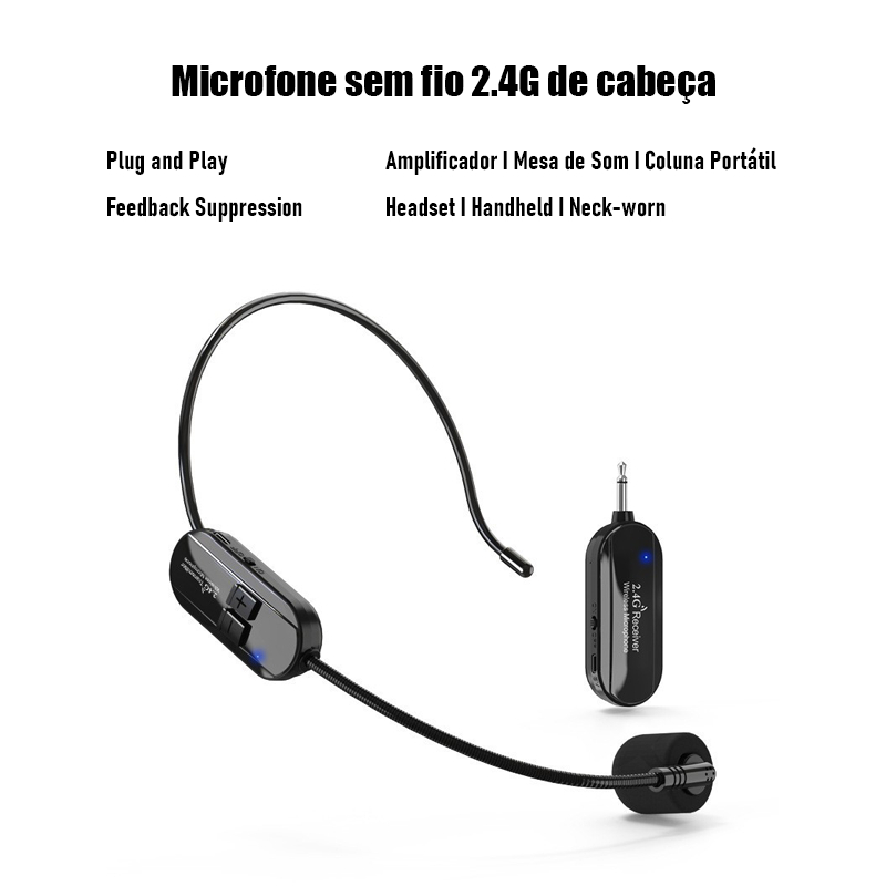 2.4G Wireless Microphone Headset Microphones for Voice Amplifier Speaker Teacher Teaching