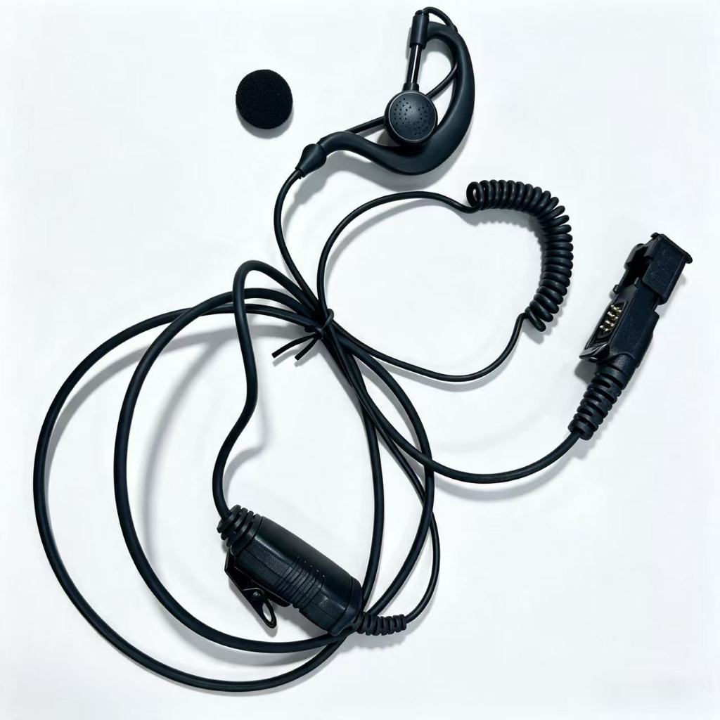 Fone De Ouvido Em Forma De G Com Microfone PTT , Walkie Talkie Compatível Motoro