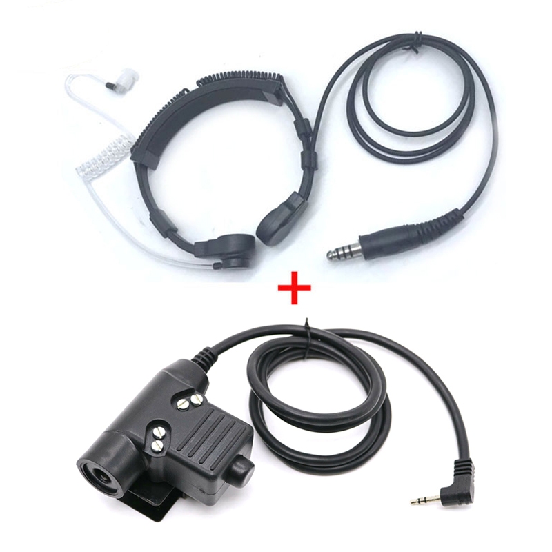 Walkie Talkie Tático Garganta Microfone Fone De Ouvido NATO Plug Para Motorola X