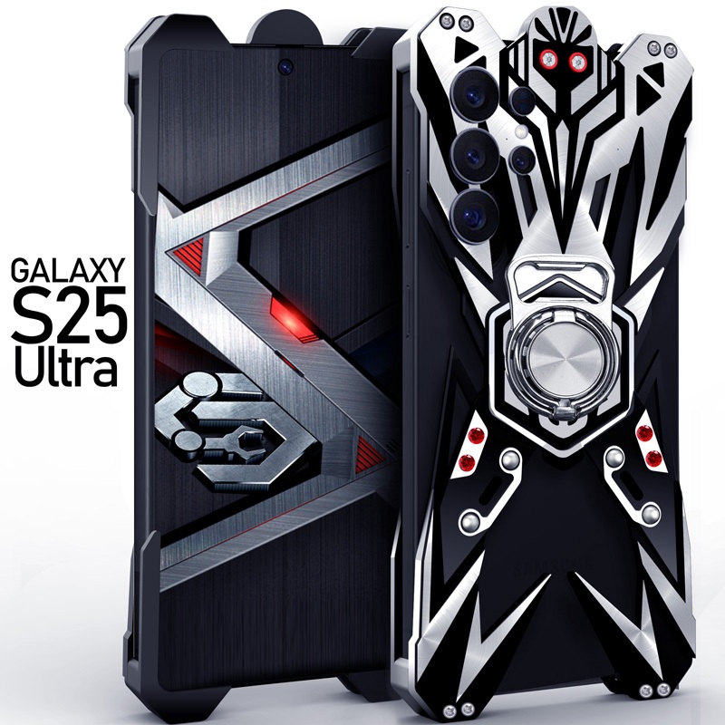 Capa De Alumínio Steampunk Mecha Para Samsung Galaxy S26 S25 S24 S23 S22 Note20 