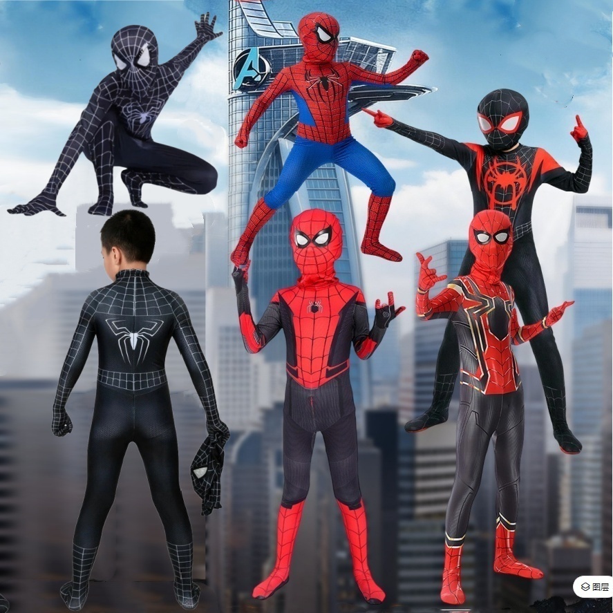 Fantasia Meninos Meninas Homem Aranha Macacão Cosplay Roupas