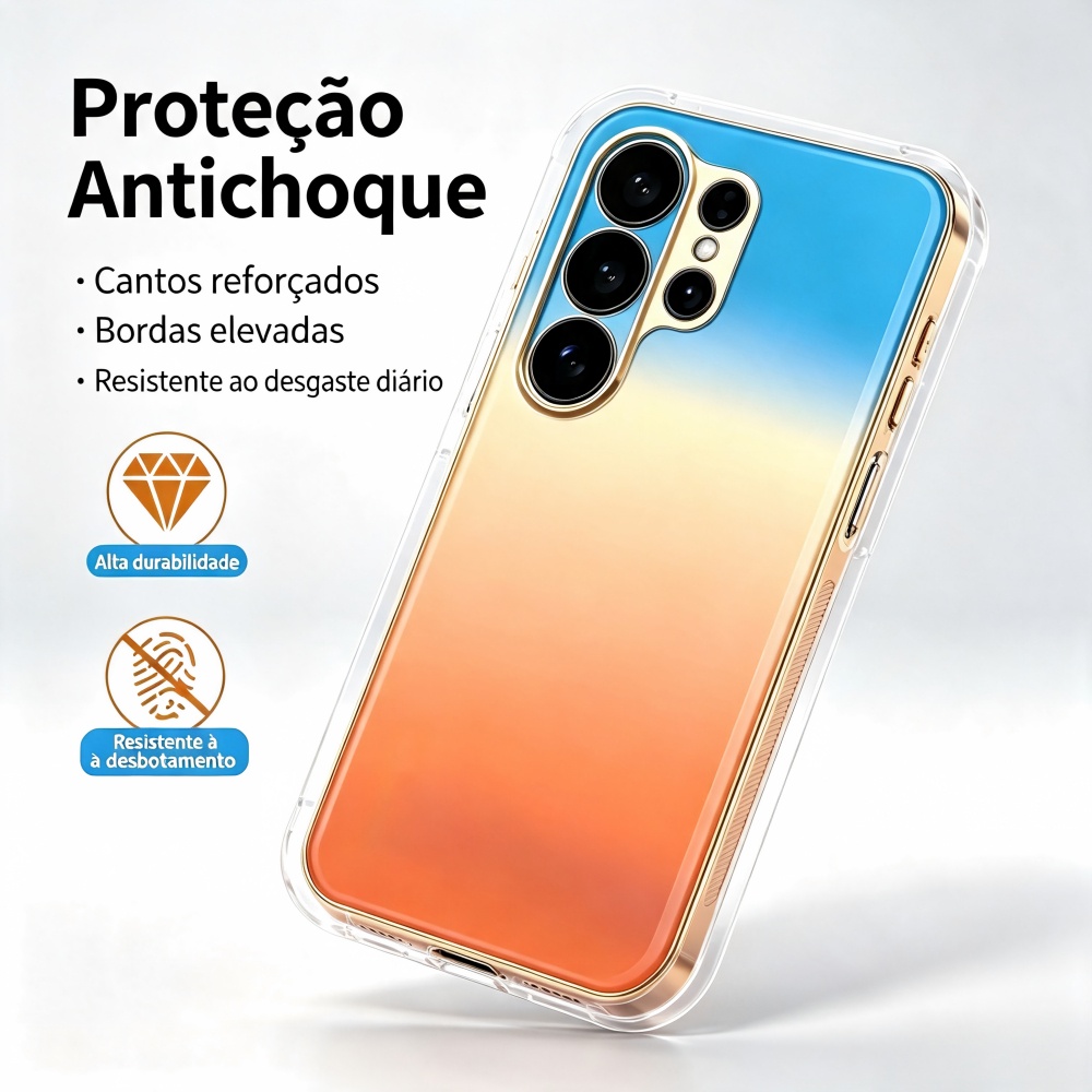 Capa De Telefone Colorida Galvanizada Gradiente AG Fosca À Prova De Choque Para Samsung S26 Ultra S25 S24 S23 S22 S21 No