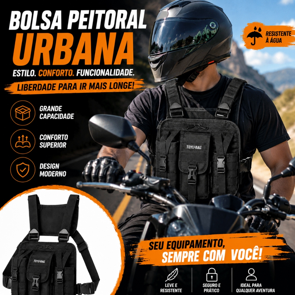 Unisex Men's Motorcycle Chest Bag Vest Style Chest Bag