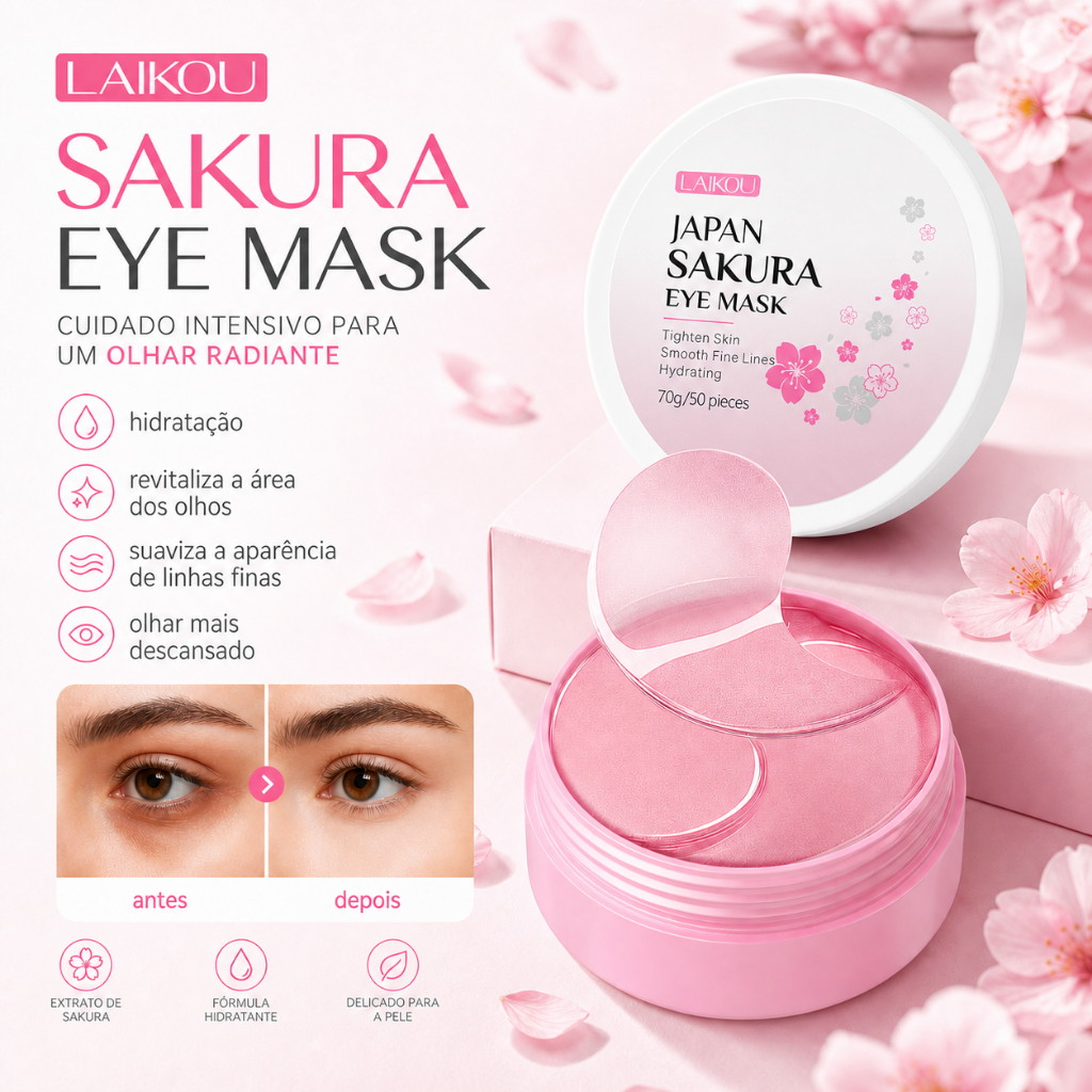 LAIKOU Sakura Máscara Olho Para Redução/Círculos Escuros/Rugas 25 Pares