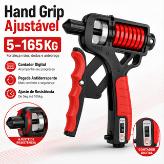 Hand Grip 5-165Kg Contador digital Musculação Treino de Antebraço Ajuste de Força Academia Resistente