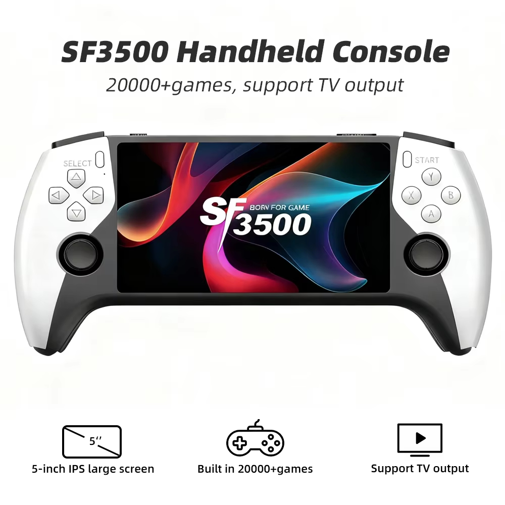 SF3500 Retro Console De Videogame Portátil Sistema Linux 5.0 Polegada 854 * 480 Tela IPS 3000mAh Bolso Jogos
