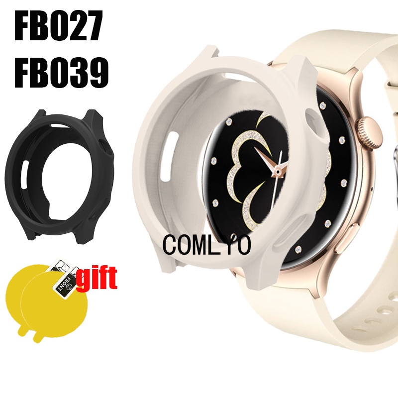 Para FB039 FB027 Caso Smartwatch Relógio Inteligente Silicone Macio Capa Protetora Filme Protetor De Tela