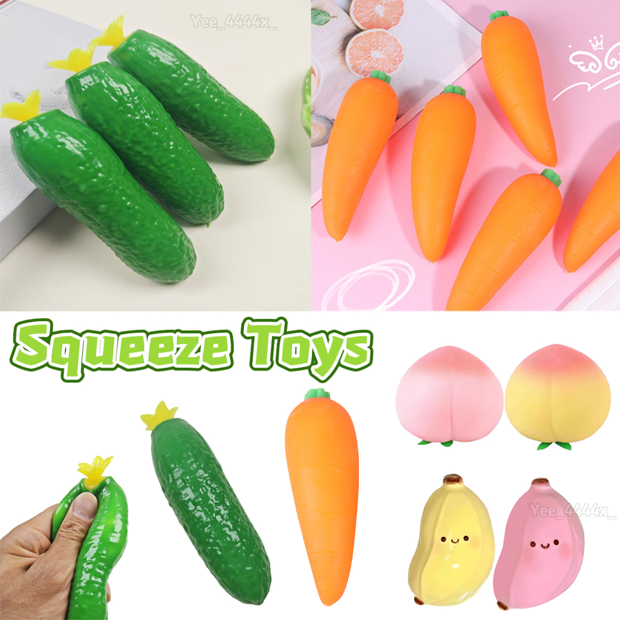 Pepino Mole Brinquedos Fidget Macio Pêssego Squeeze Brinquedo Bonito Banana Estresse Bola Alívio De Ansiedade Para Crian