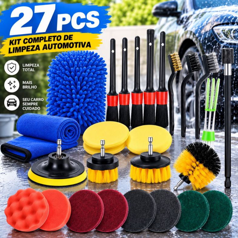 Kit 27 Escovas De Limpeza Pesada Para Parafusadeira Furadeira - de lavagem de veículos