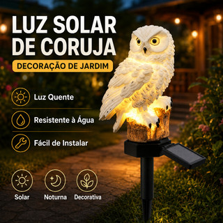 Luz Solar Decoração De Coruja De Jardim Luz Solar Atmosfera Luz à Prova D'água