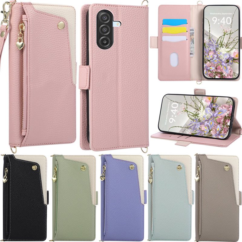 Caixa De Luxo Para Samsung Galaxy A18 A27 A57 A37 A36 A56 A26 A17 A16 A05S A06 A07 A08 5G A05 Carteira Com Zíper Soft PU