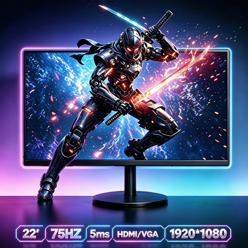 2026 Novo Monitor HD de 22 polegadas Interface dupla Tela de computador Escritório Casa Tela LCD