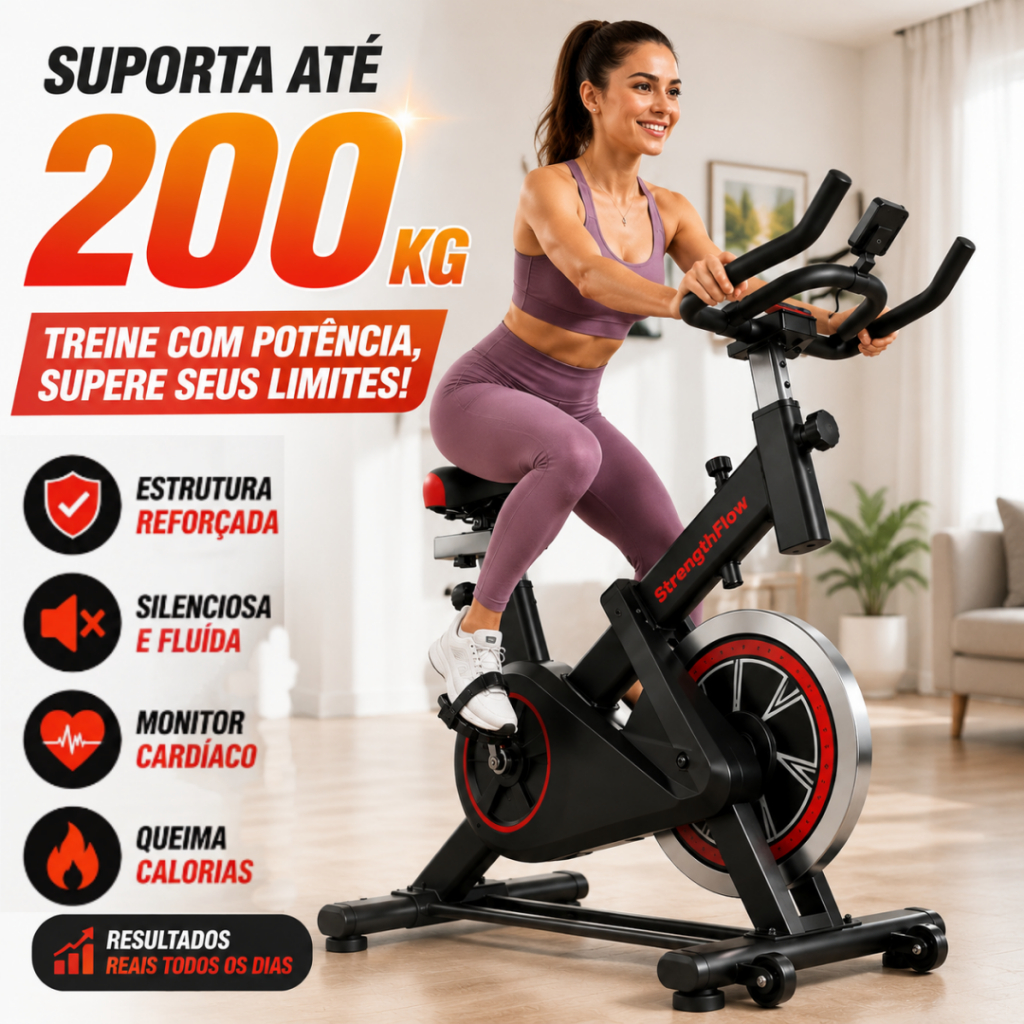 Bicicleta Bike Ergometrica Spinning Detecção De Frequência Cardíaca Academia Fitness Profissional 200kg
