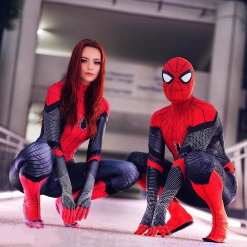 Body Feminino Fantasia Homem-Aranha Festa De Halloween Cosplay Para Crianças/Adultos — imagem 2 de 2