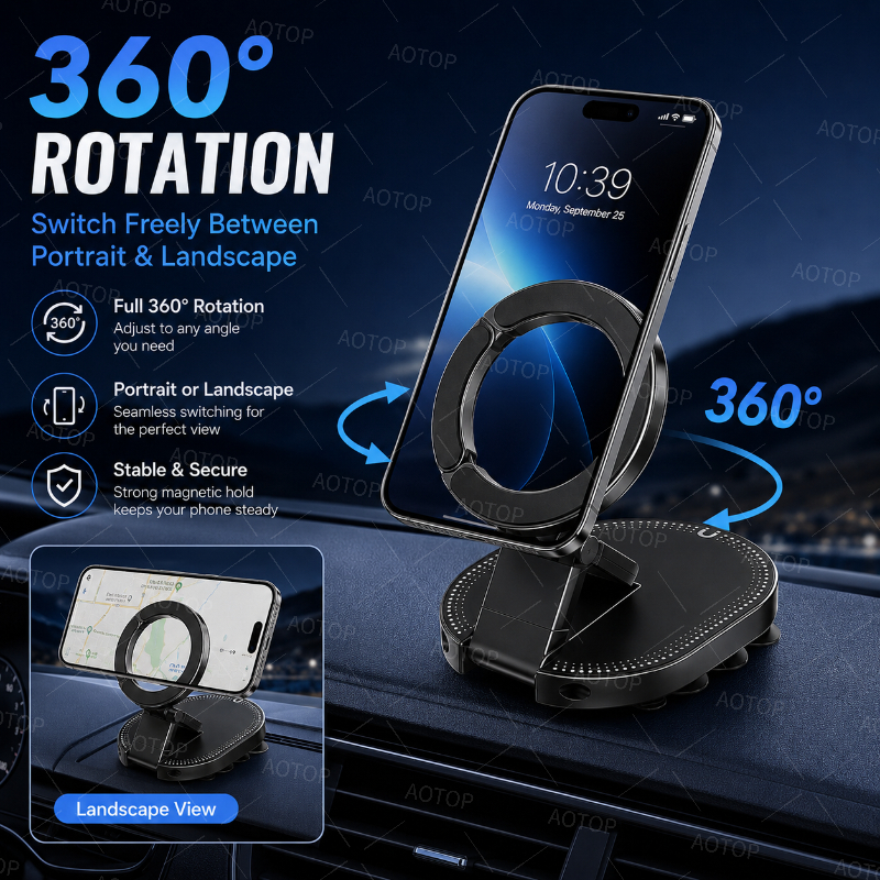 360 °Suporte Magnético Forte Para Telefone Carro Design Dobrável Vácuo Ajustável/Mesa/Uso Universal