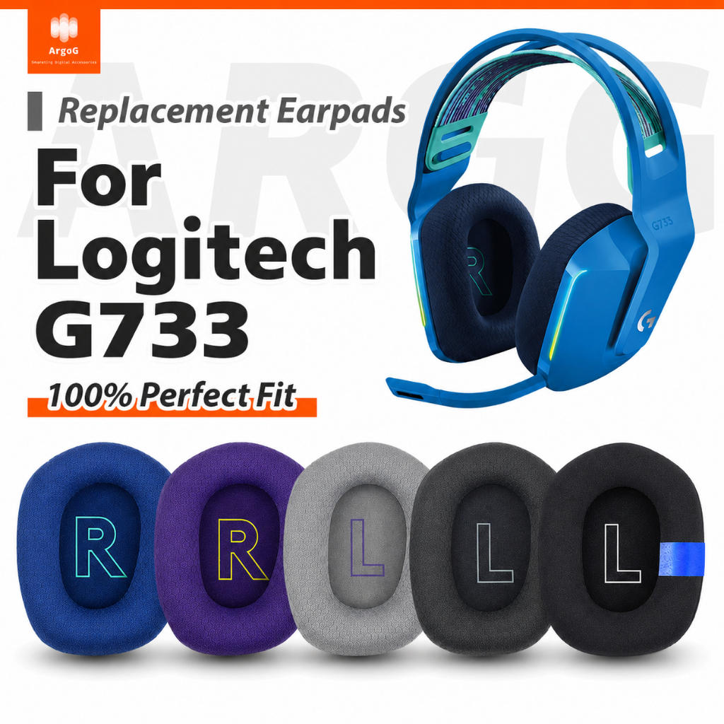 Almofadas De Substituição Para Logitech G733 , Almofada De Espuma De Memória Fone De Ouvido , Malha Original , Confortáv