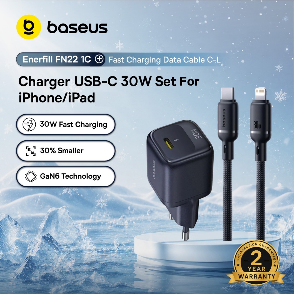 Baseus GaN5 20W / 30W / 45W Mini Carregador Rápido Portátil Para  iPhone 15 16 17Pro Max