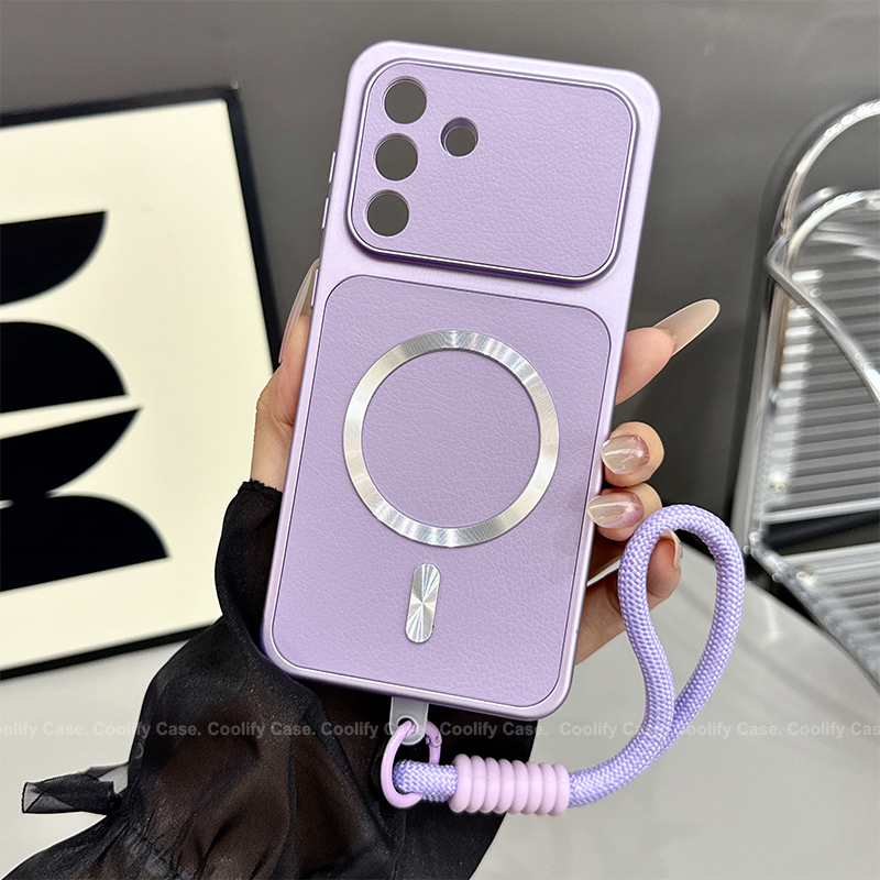 Para Samsung Galaxy A57 A17 A37 A07 A27 A56 A16 A36 A06 A26 5G Caso De Telefone Magnético Com Cordão Proteção De Couro S