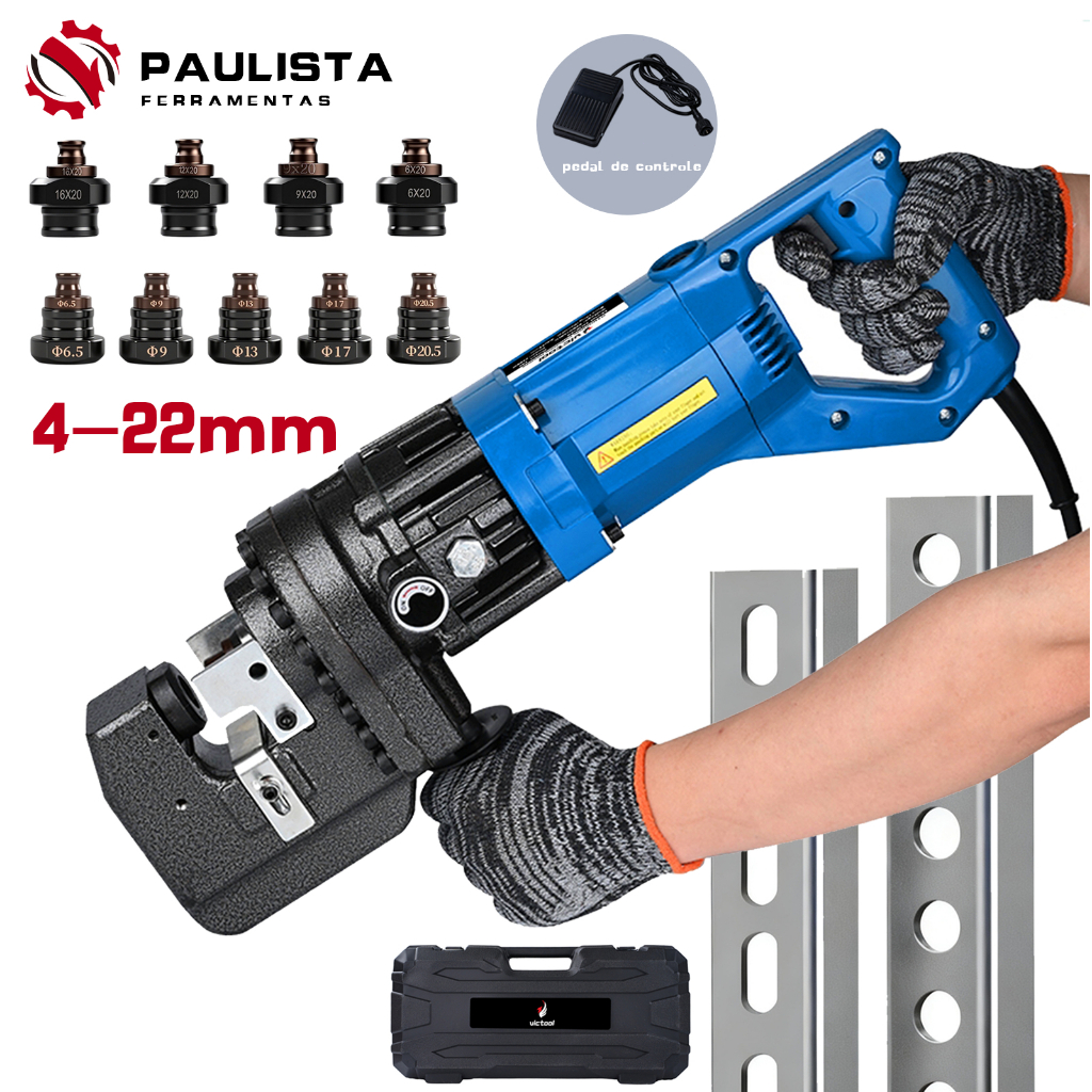 Máquina De Perfuração Hidráulica Elétrica 110V , 4-22mm De Diâmetro , Ferramentas , 9 Conjuntos De Moldes , Com Interrup