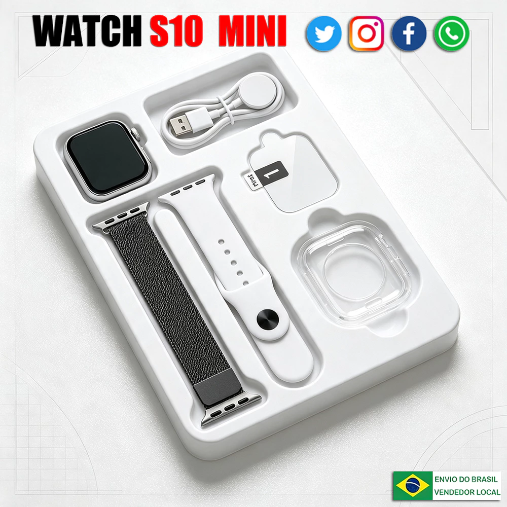 2026 Novo smartwatch S10 Pro Mini com chamadas Bluetooth Monitoramento De Saúde Contagem De Exercícios Calculadora