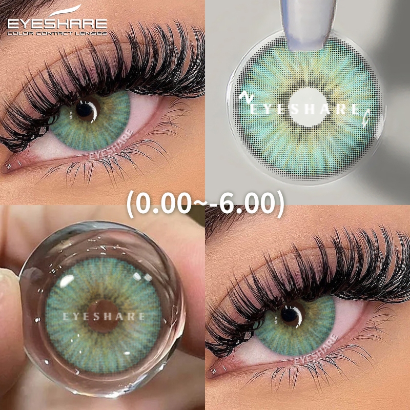 Lentes De Contato Verdes EYESHARE (0.00 ~-6.00) Uso Anual De Coloridas Para Miopia