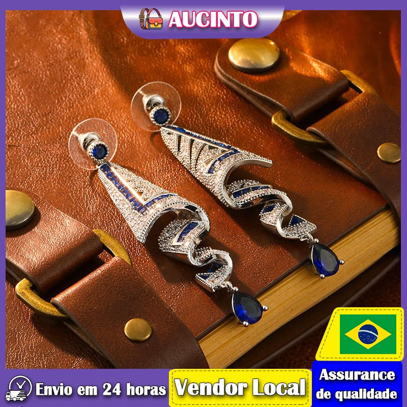 Aucinto estilo étnico piscando diamante saia brincos feminino requintado estilo férias brincos elegantes brincos exclusi