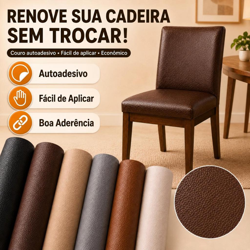 Couro Auto Adesivo Sintético Corino para Reparo de Sofá Rasgado Cadeira Banco de Carro Móveis 60x140cm